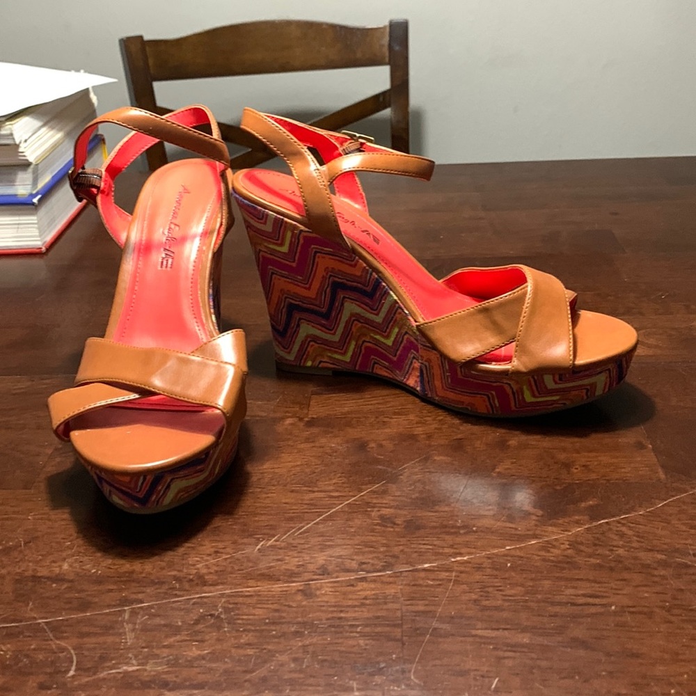 Wedges multi colored, size 8